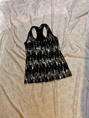 Wet Seal Black Racerback Sequin Tank